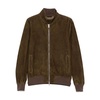 Brown Leather Jacket with Zip Closure
