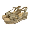 Suede Wedge Ankle Strap Heels