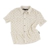 White Knitted Shirt with Checked Design