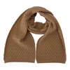 Womens Dark Brown Knitted Scarf with Logo Details