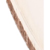 Beige Triangle Scarf with Fringed Edge