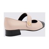 Pink Black Round Toe Pumps