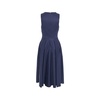 Blue Midi Dress Sleeveless Crew Neck