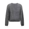 Mohair V-Neck Sweater with Ribbed Hem