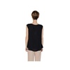 Black Polyester Short Sleeve Blouse