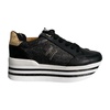Black sneakers with strass and platform