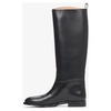 Black Knee-High Boots with Wide Shaft