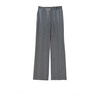 Gray Wool Blend Flared Leg Trousers