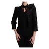 Dolce & Gabbana  Black Floral Jacquard Blazer Silk Jacket