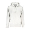 Gray Hooded Cotton Sweater Logo Print