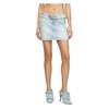 Denim mini skirt with logo belt