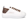 Wembley White Leather Sneakers with Rhinestones