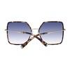 Brown Metal Square Sunglasses with UV Protection