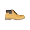 Yellow Lace-Up Boots with Contrast Details