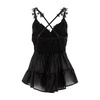 Floral Lace Crossed Strap Top