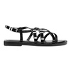 Flat Sandal with Cracked Leather Straps