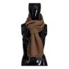 Womens Dark Brown Knitted Scarf with Logo Details