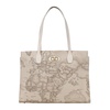 Beige Zip Closure Bag with Inside Pockets