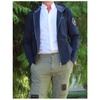 Zippered Hooded Gilet in Mixed Rayon