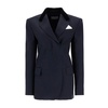 Wool Blazer with Satin Insert