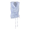 Poplin Blouse with Draped Neckline