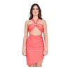 Coral Cut-Out Asymmetrical Dress