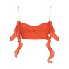 Silk Orange Top with Ruffles