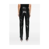 Black Faux Leather High-Waisted Jeans