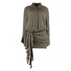 Silk Mini Dress with Shirt Collar