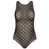 Diamond Jacquard Sleeveless Bodysuit Top