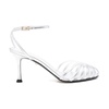 Silver Stiletto Sandals with Ankle Strap
