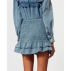 Blue Cotton Ruffle Short Skirt