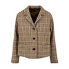 Tweed Front Button Closure Jacket