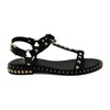 Black Leather Ballerina Sandals
