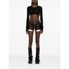 Black Semi-Sheer Crop Top Long Sleeve