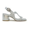Silver Leather Slingback Sandals SS24