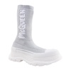 Gray Stretchylon Ankle Boots