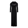 Black Dress with Long Sleeves and Flared Bottom