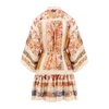 Cotton Lace Mini Dress with Embroidered Sleeves