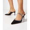 Black Crystal Stiletto Mules Carnaval