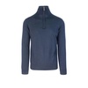 Blue Wool Slim Fit Half-Zip Sweater