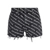 Faded Effect High-Waisted Shorts Grey