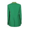 Green Contrast-Trim Blazer