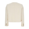 White Crop Jacket with Metal Buttons