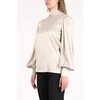 Satin Blouse with Padded Shoulders