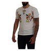 Dolce & Gabbana White Printed Short Sleeves Men T-shirt