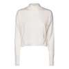 White Wool Sweater Half High Neck