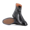 Black Leather Zipper Boots with Rubber Sole