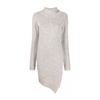 Knitted Dress with Asymmetric Roll Neck