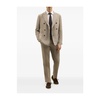 Beige Double-Breasted Suit with Chest Pocket